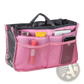 Multi-pocket Nylon Handbag Organizer with Dual Zippers