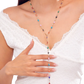Multicolor Crystal Geometric Gold Pendant Necklace