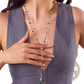 Multicolor Crystal Geometric Gold Pendant Necklace