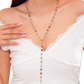 Multicolor Crystal Geometric Gold Pendant Necklace