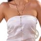 Multicolor Crystal Geometric Gold Pendant Necklace