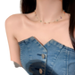 Multicolor Gemstone Choker in Gold and Silver Alloy