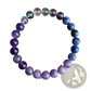 Multicolor Gradient Fluorite Beaded Bracelet with Crystal Accent