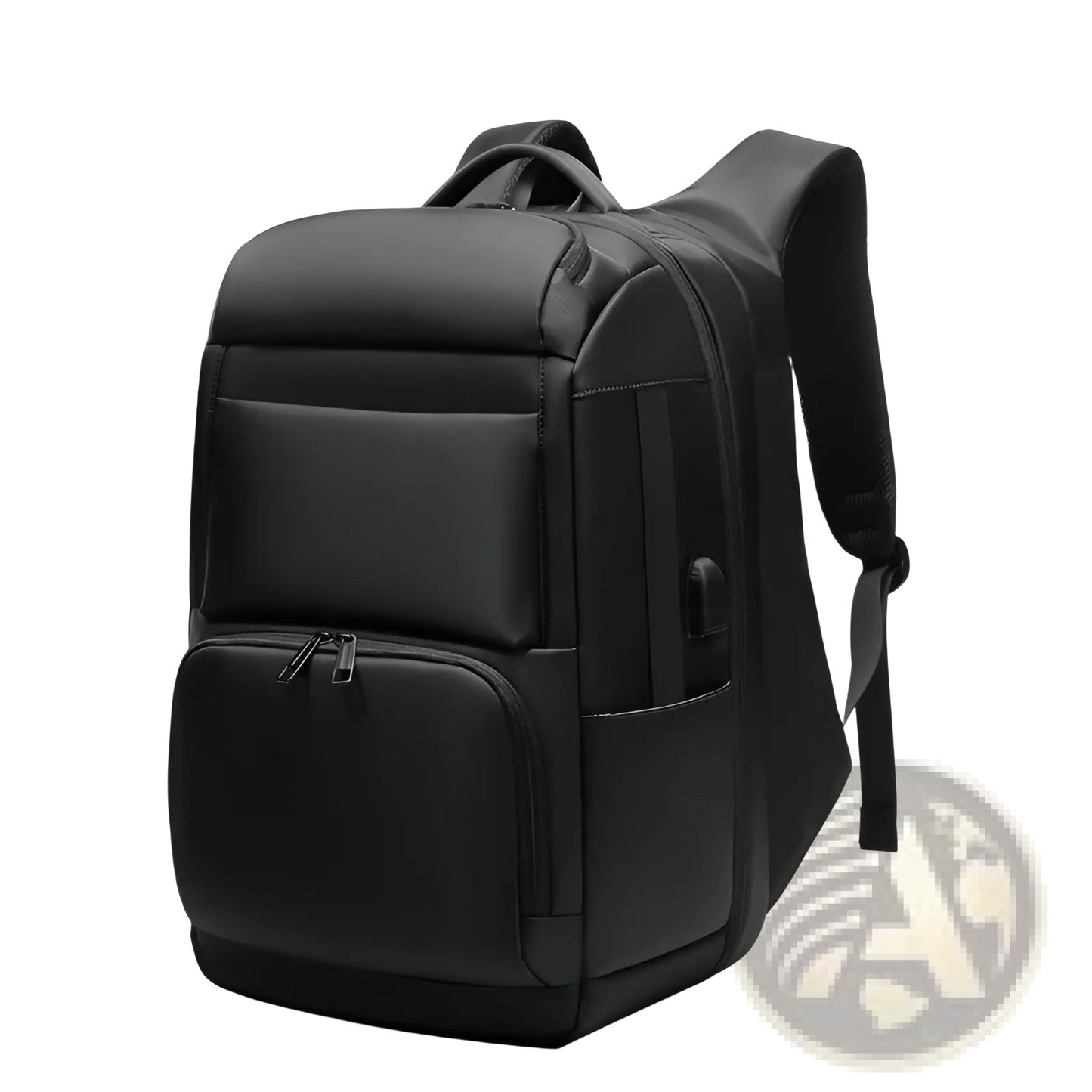 Multifunctional Black Nylon Laptop Backpack for Business and Travel