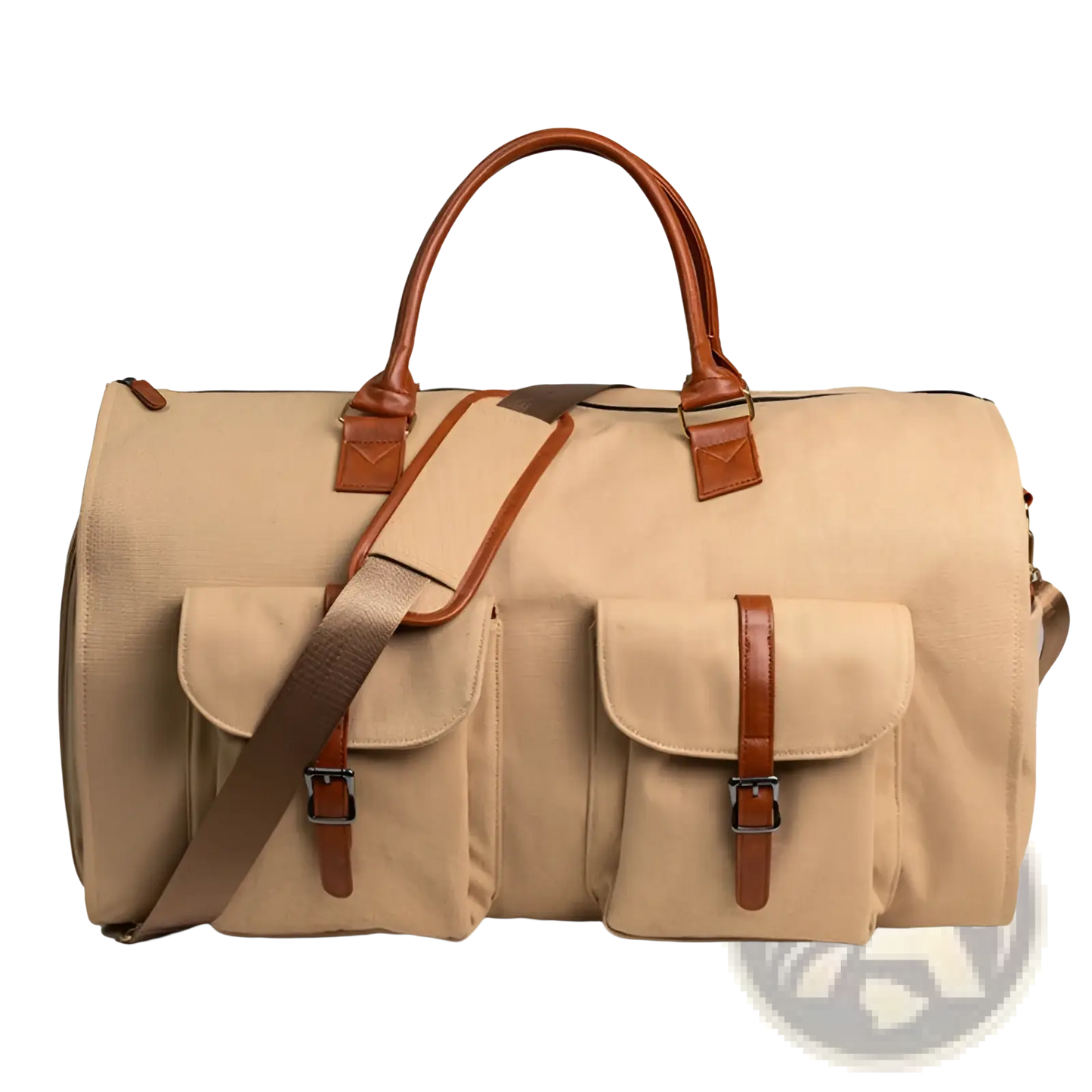 Multifunctional Canvas and Leather Folding Travel Duffel Bag