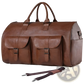 Multifunctional Canvas and Leather Folding Travel Duffel Bag