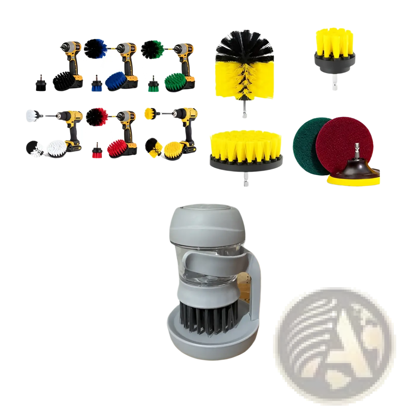 Multifunctional Liquid Dispensing Pot Cleaning Brush