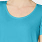 JM Collection Top feminino de ombro descoberto azul marinho tamanho extragrande