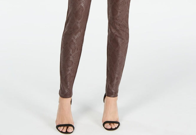 Calça skinny feminina com estampa de cobra da INC International Concepts, marrom, tamanho 14