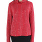Suéter feminino de gola alta com detalhes da INC International Concepts, vermelho, tamanho médio