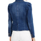 Blazer jeans feminino com manga bufante da INC International Concepts, azul, tamanho extra grande
