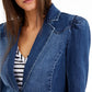 Blazer jeans feminino com manga bufante da INC International Concepts, azul, tamanho extra grande
