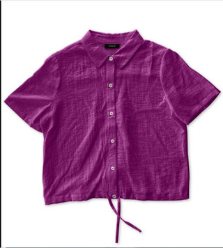 Camisa feminina Alfani com cordão na bainha, rosa, tamanho extragrande