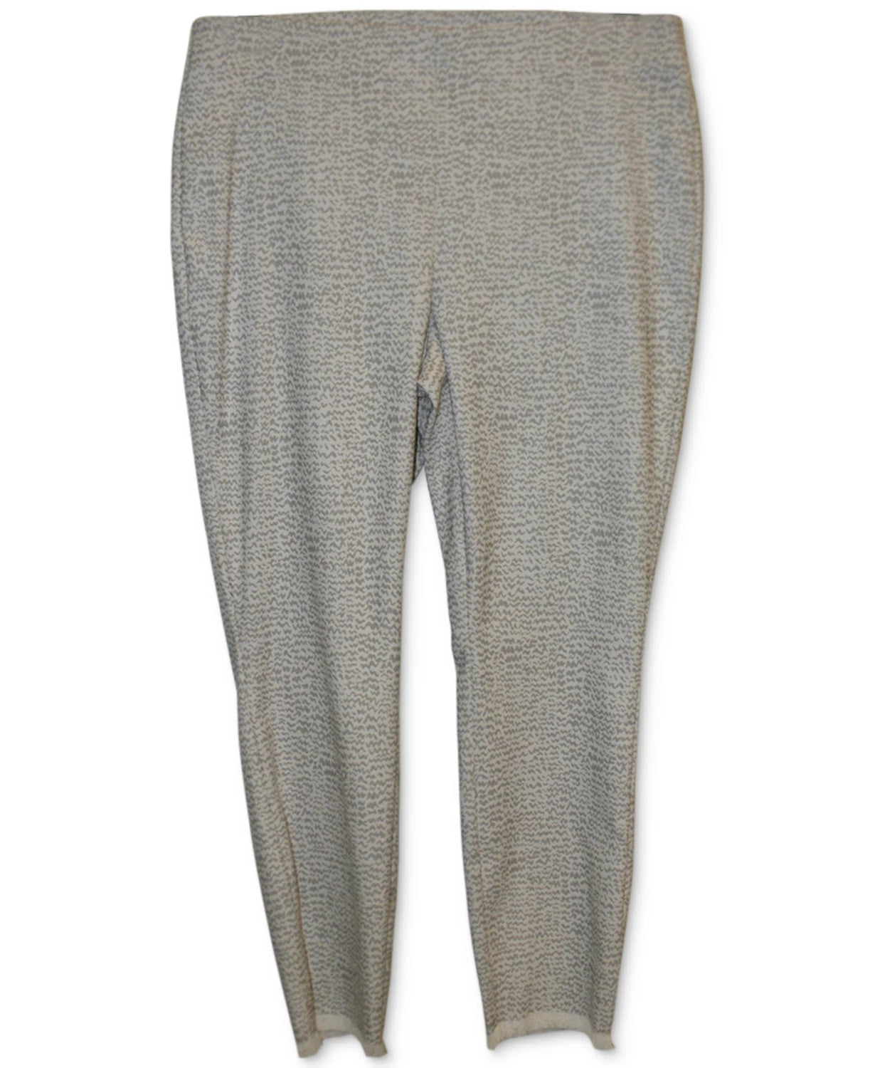 Calça skinny feminina Alfani com estampa de franjas e bainha no tornozelo, bege-cáqui, tamanho 12