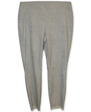 Alfani Women's Printed Fringed-Hem Skinny Ankle Pants Beigekhaki Size 12
