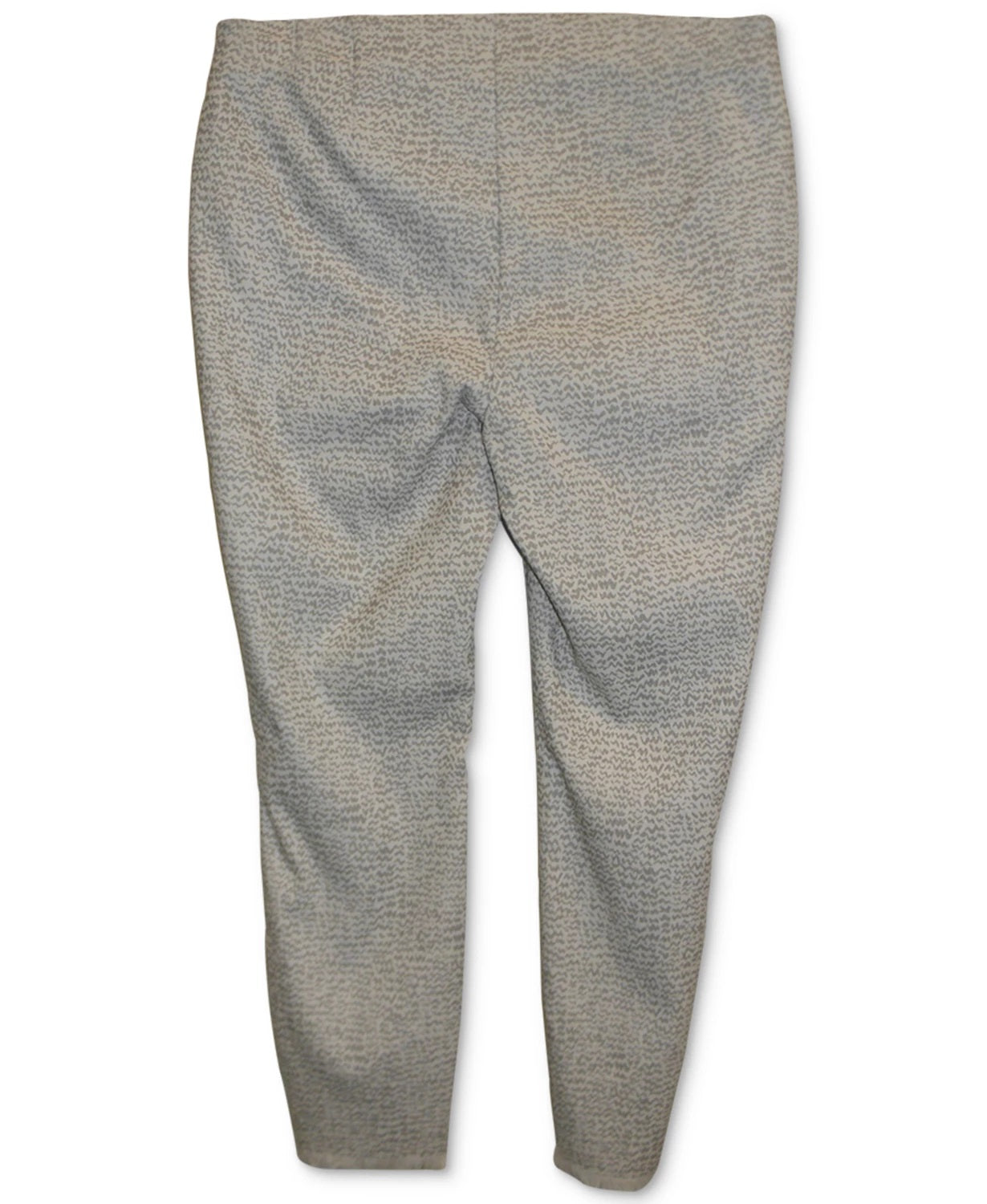 Calça skinny feminina Alfani com estampa de franjas e bainha no tornozelo, bege-cáqui, tamanho 12