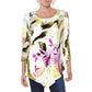 Blusa feminina Alfani com estampa floral e bainha pontuda, preta, tamanho extra grande