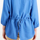 Blusa feminina Alfani com manga bispo e amarração nas costas, azul, tamanho pequeno