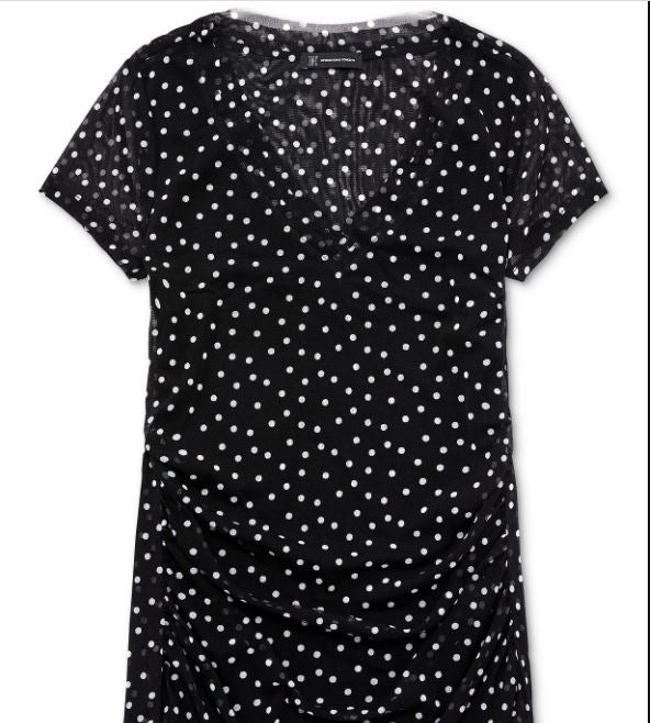 INC International Concepts Top feminino com decote em V e camada dupla, preto, tamanho pequeno