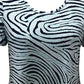 JM Women's Collection Top Petite com Estampa de Zebra e Decote Redondo, Turquesa/Aqua, Tamanho Petite