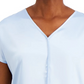 Blusa feminina Alfani com decote em V azul escuro tamanho grande