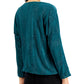 Blusa feminina Alfani com decote em V azul escuro tamanho pequeno