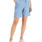 Shorts jeans feminino Karen Scott Lila com cordão, azul marinho, tamanho pequeno médio