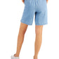 Shorts jeans feminino Karen Scott Lila com cordão, azul marinho, tamanho pequeno médio