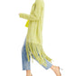 Cardigan longo com franjas feminino INC International Concepts, tamanho grande, dourado