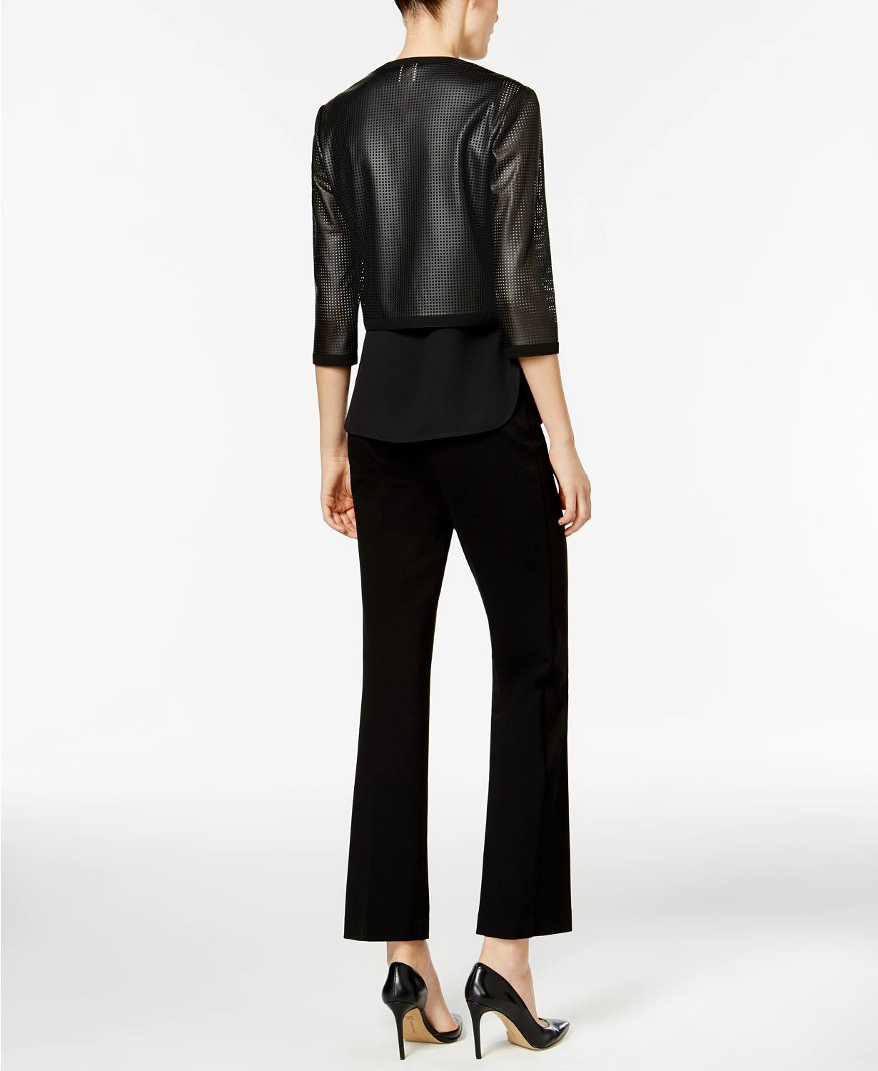 Calça flare feminina Anne Klein, preta, tamanho 14