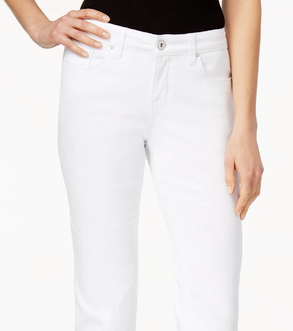 Calça jeans skinny feminina Style &amp; Co Curvy Fit, comprimento regular, curta e longa, branca, tamanho 14