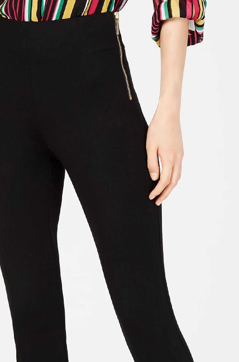 Calça skinny feminina de cintura alta da INC International Concepts, preta, tamanho 4