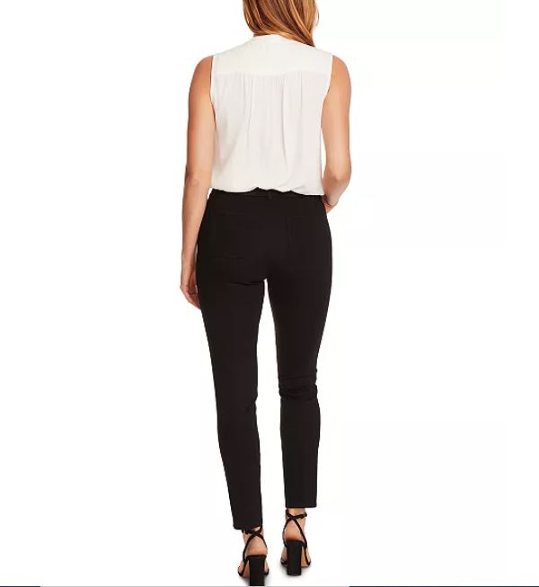 Calça feminina Vince Camuto Ponte Slim Leg Preta Tamanho 8