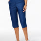 Calça jeans capri feminina Alfred Dunner Petite Pull-On azul escuro tamanho 18P