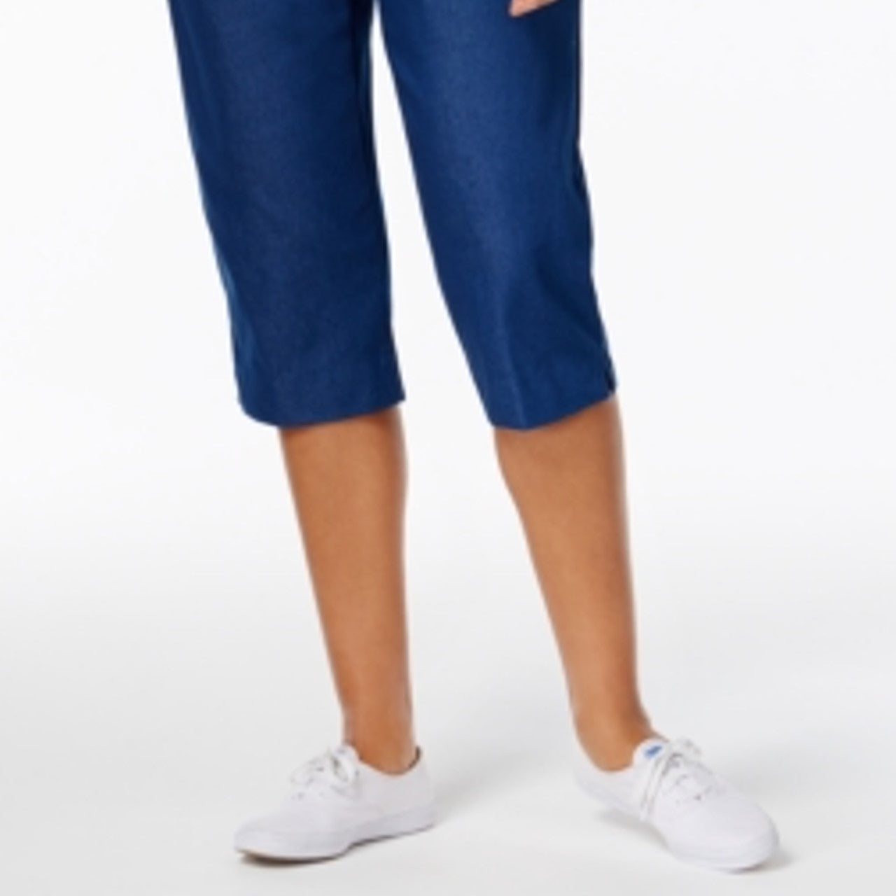 Calça jeans capri feminina Alfred Dunner Petite Pull-On azul escuro tamanho 18P