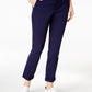 Calça chino reta Tommy Hilfiger feminina Th Flex com punho, azul-marinho, tamanho 16
