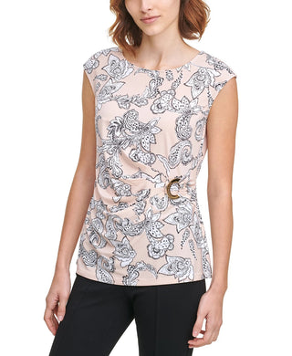 Blusa Calvin Klein Feminina Estampada Sem Mangas Preta Tamanho Grande