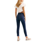 Leggings jeans femininas Free People com cintura alta e bainha crua, tamanho azul-marinho, 2/8
