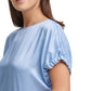 Blusa feminina DKNY com manga elástica, azul marinho, tamanho extragrande