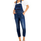 Macacão jeans feminino Tommy Jeans com logo azul, tamanho 30