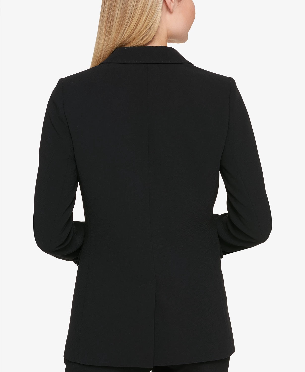 Blazer feminino DKNY de um botão, preto, tamanho 16