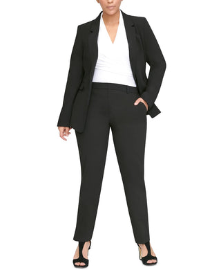 Blazer feminino DKNY de um botão, preto, tamanho 16