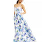Vestido de cetim com bolinhas e estampa floral brilhante City Studios Juniors, tamanho 1, azul