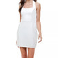 Vestido justo com decote halter e decote halter infantil City Studios, branco, tamanho 13
