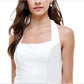 Vestido justo com decote halter e decote halter infantil City Studios, branco, tamanho 13