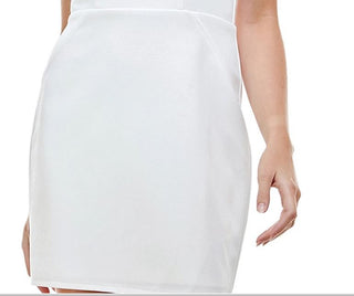 Vestido justo com decote halter e decote halter infantil City Studios, branco, tamanho 13