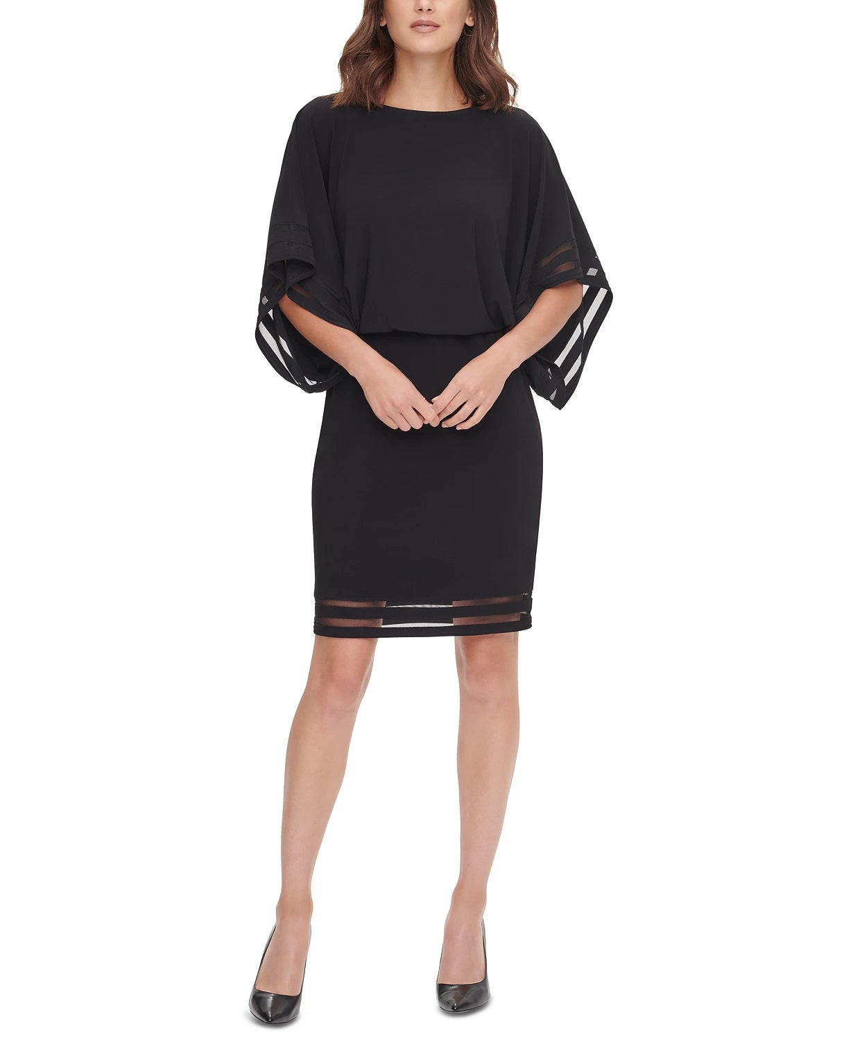 Vestido Blusão Feminino Jessica Howard Petite Illusion-Detail Preto Tamanho 6 P