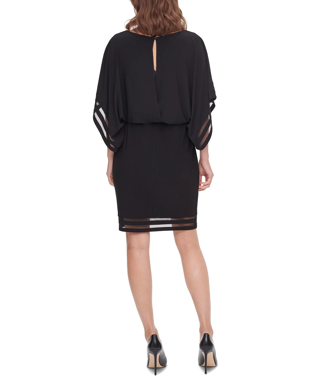 Vestido Blusão Feminino Jessica Howard Petite Illusion-Detail Preto Tamanho 6 P