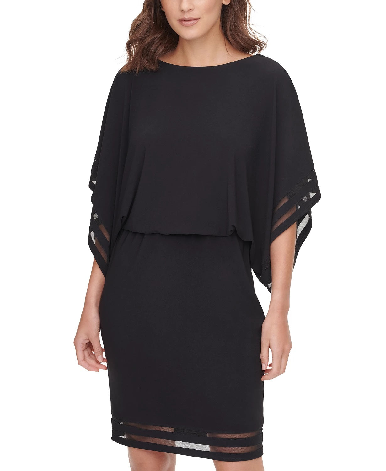 Vestido Blusão Feminino Jessica Howard Petite Illusion-Detail Preto Tamanho 6 P