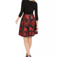 Vestido feminino Jessica Howard liso e floral, justo e evasê, tamanho 14, pequeno, na cor carvão